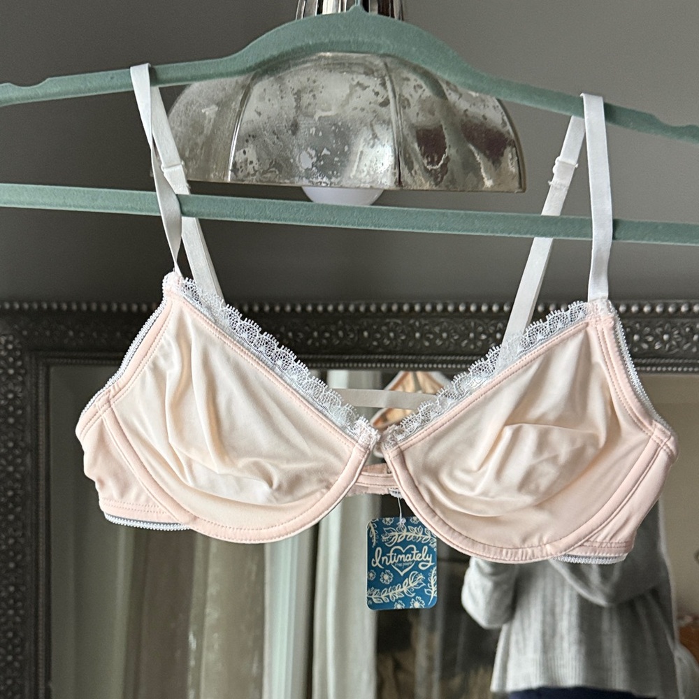 Free People underwire, imparted bra with lace trim